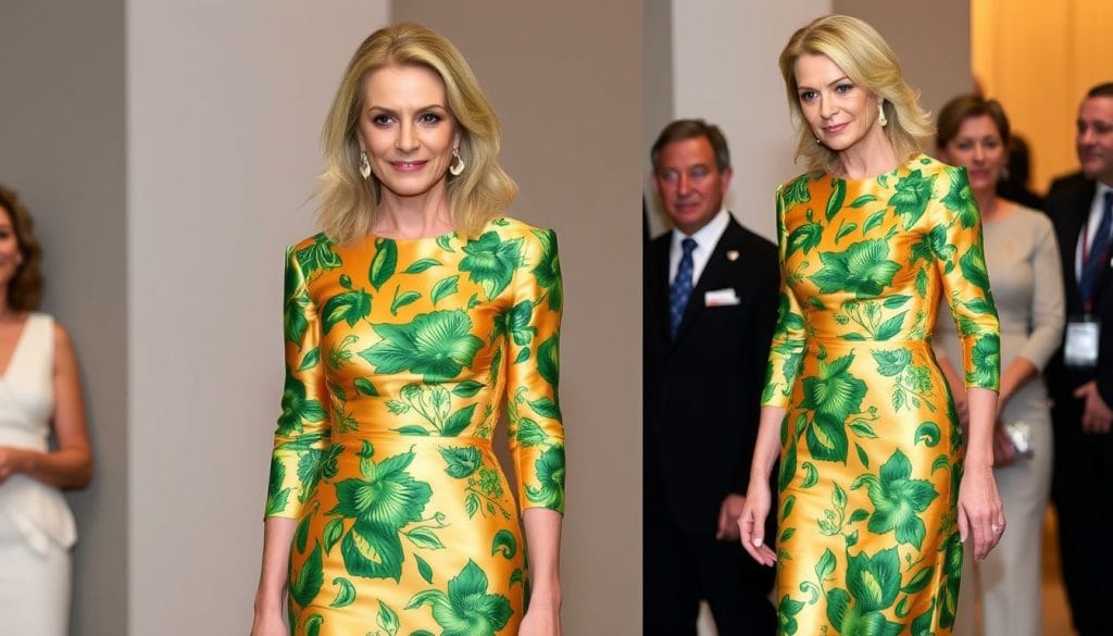 Maxima d’Olanda sorprende con un audace abito floreale dorato